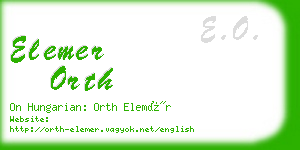 elemer orth business card